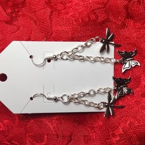 Butterfly and dragonfly dangle earrings